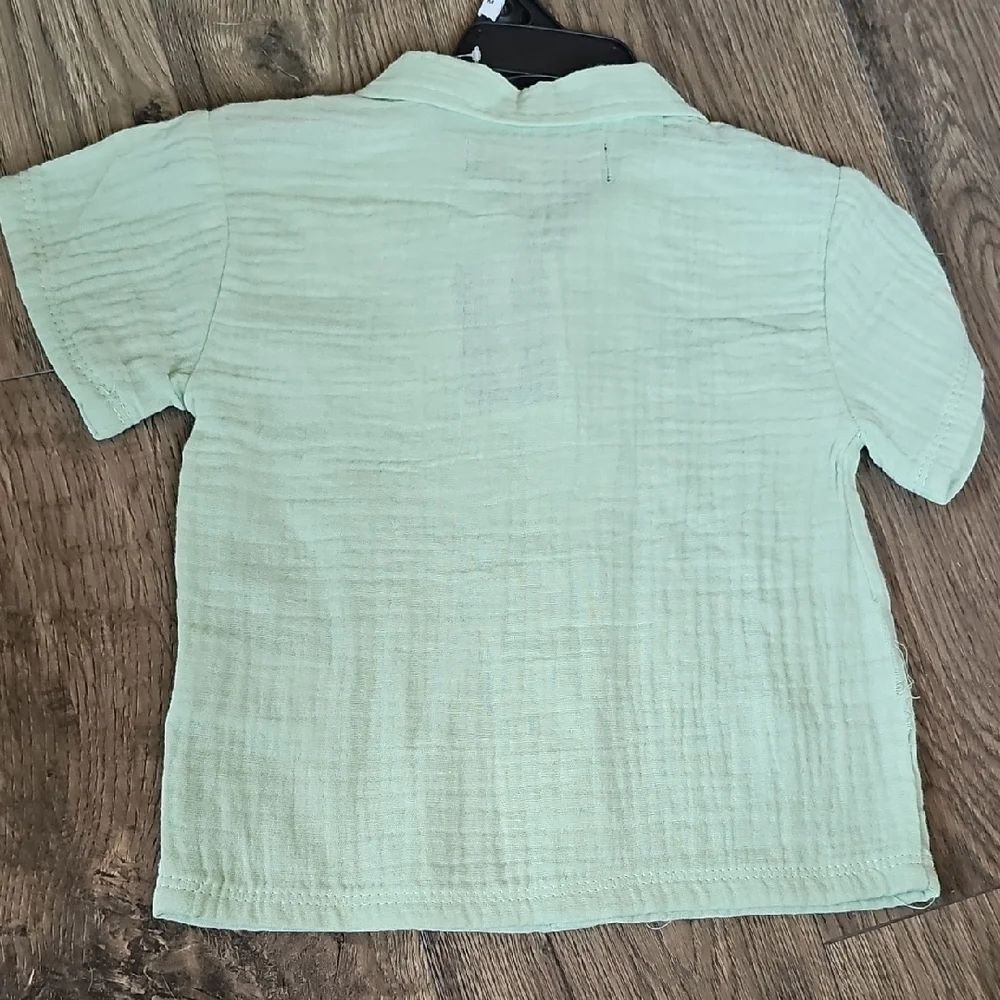 NWT Ben Sherman SHort Set Light Green Shirt Tropical 12 Months Toddler